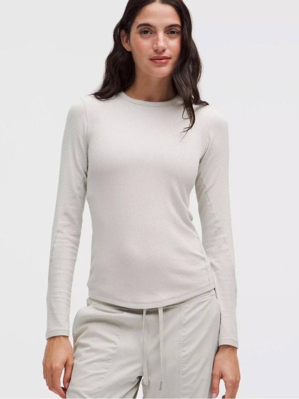 Lululemon Hold Tight Long-Sleeve Modal Shirt in Dove Grey Size Approx. 6-8